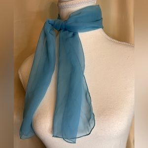 Vintage Blue Chiffon Scarf